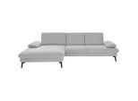 Dieter Knoll Ecksofa , Hellgrau , Textil , Ottomane links, L-Form , 299x157 cm , Goldenes M , Typenauswahl, Fußauswahl, Stoffauswahl, seitenverkehrt erhältlich, Hocker erhältlich, Rücken echt , Wohnzimmer, Sofas & Couches, Wohnlandschaften, Ecksofas