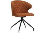 Mid.you Armlehnstuhl , Cognac , Textil , 56x80x44 cm , Sitzfläche 180° drehbar, automatische Rückholfunktion , Esszimmer, Esszimmerserien
