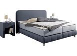 Boxspringbett HOME AFFAIRE "Cesson, in verschiedenen Breiten", blau, B:167cm L:207cm, Komplettbetten, Boxspringbett, inkl. Topper, wahlweise in H2, H3 oder H4 erhältlich
