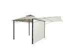 Pergola MCW-F94, Garten Pavillon, Stahl bewegliche Seitenwand 2,5x2,5m ~ creme-beige