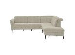 Cantus Ecksofa , Beige , Textil , Ottomane rechts, L-Form , 275x235 cm , Goldenes M , Typenauswahl, Fußauswahl, Lederauswahl, Stoffauswahl, seitenverkehrt erhältlich, Rückenfutter, Armteil links , Wohnzimmer, Sofas & Couches, Wohnlandschaften, Ecksofas