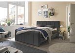 Boxspringbett "Fairfield", braun (dunkelbraun), B:184cm L:230cm, 100% Polyester, SET ONE BY MUSTERRING, Komplettbetten, Boxspringbett, mit Bettkasten, Kopfteil mit Keder, Breite 160 cm oder 180 cm