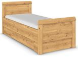 Stauraumbett RAUCH "Bett Einzelbett Stollenbett Bettkästen EVELYN", braun (asteiche), B:99cm H:94cm L:210cm, Betten, Stauraumbett, in Komforthöhe mit Holzkopfteil sowie Schubladen MADE IN GERMANY