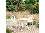 vidaXL 3-tlg. Bistro-Set Aluminiumguss Weiß