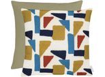 Dekokissen APELT "Tablo" Gr. 1, bunt (bunt, gemustert), B:45cm H:5cm L:45cm, Baumwolle, Polyester, Dekokissen_Sitzkissen_Kissenhüllen, Wendekissenhülle mit Füllung, 1 Stück