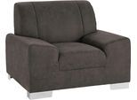 Sessel DOMO COLLECTION "Anzio", grau (dunkelgrau), B:114cm H:85cm T:93cm, Sessel, Sessel, wahlweise mit Federkern