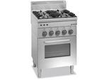GastroHero Gasherd Serie 66 - 60/60 mit Gasbackofen und Elektrogrill