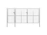 vidaXL Gartentor Stahl 400 x 150 cm Silbern