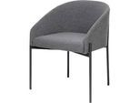Sessel meet by Paperflow MILO, gepolstert, B 470 x T 450 x H 450 mm, Stoff und Stahl, anthrazit/mattschwarz