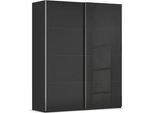 Schwebetürenschrank RAUCH "Kleiderschrank Schrank Garderobe Schlafzimmerschrank SCALE-FYRA", schwarz (schwarz, glas schwarz, griffleisten chrom), B:181cm H:223cm T:67cm, Holzwerkstoff, Schränke, edle viergeteilte Türen mit Glas-Front viele Farben MADE IN GERMANY
