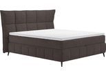 Boxspringbett COTTA "Sarah", braun (mud), B:188cm L:215cm, 100% Polyester, Komplettbetten, Boxspringbett, inkl. Topper, 2 Matratzenkerne, Härtegrade H2, H3 oder H4
