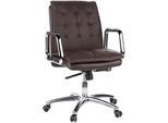 Mid.you Drehstuhl , Braun , Leder , Kombination Echtleder/Lederlook , Nappaleder, Rindleder , Drehkreuz , 60x109x48 cm , Sitzfläche 360° drehbar , Büromöbel, Bürostühle, Chefsessel
