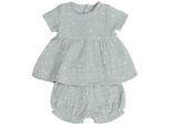 Avelia Babybekleidungsset , Grün , Textil , 2-teilig , Punkte , Gr. 74 , female , Gots , Babykleidung, Babysets