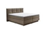 Carryhome Boxspringbett , Taupe , Textil , H2 + H3 , 7-Zonen , 160x200 cm , Bettkasten, gepolstertes Kopfteil, Stoffauswahl, Topper durchgehend, Wendematratze mit unterschiedlichen Härtegraden, in verschiedenen Größen erhältlich , Schlafzimmer, Betten, Boxspringbetten