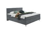 Hom`in Boxspringbett , Dunkelgrau , Textil , H2 , 100x200 cm , Stoffauswahl, Topper durchgehend, in verschiedenen Größen erhältlich, Matratze in verschiedenen Härtegraden erhältlich, Topperauswahl, Kopfteilauswahl , Schlafzimmer, Betten, Boxspringbetten