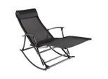 vidaXL Garten-Schaukelstuhl Stahl und Textilene Schwarz