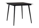 vidaXL Garten-Esstisch Schwarz 80x80x74 cm Stahl und Glas