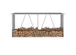 vidaXL Brennholzlager aus verzinktem Stahl 330x84x152 cm Grau