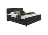 Hom`in Boxspringbett , Graubraun , Textil , H3 , 140x200 cm , Stoffauswahl, Topper durchgehend, in verschiedenen Größen erhältlich, Matratze in verschiedenen Härtegraden erhältlich, Topperauswahl, Kopfteilauswahl , Schlafzimmer, Betten, Boxspringbetten