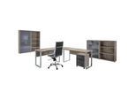 Mid.you Büro , Sonoma Eiche, Anthrazit Hochglanz , Holzwerkstoff , 6,6 Fächer , 3 Schubladen , Made in Germany , erweiterbar, in verschiedenen Holz-Dekoren erhältlich, Schreibtisch seitenverkehrt montierbar, abschließbar , Büromöbel, Büromöbel-Sets & Büromöbel-Serien, Büromöbel-Sets & Büromöbel-Serien