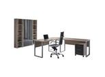 Mid.you Büro , Sonoma Eiche, Anthrazit Hochglanz , Holzwerkstoff , 8,4 Fächer , 3 Schubladen , Made in Germany , erweiterbar, in verschiedenen Holz-Dekoren erhältlich, Schreibtisch seitenverkehrt montierbar, abschließbar , Büromöbel, Büromöbel-Sets & Büromöbel-Serien, Büromöbel-Sets & Büromöbel-Serien