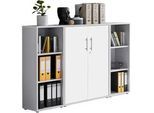 Aktenschrank Office Edition Sw Set 2 niedrig Grau/Weiß