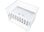 Laufgitter ROBA "Indibär weiß, 100x75 cm", Baby, weiß, Laufställe, mit Stoffeinlage