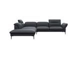 Ecksofa FLEXLUX "Salino, Funktionssofa mit Ottomane, Relaxsofa, Ecksofa", schwarz (deep schwarz), B:287cm H:88cm T:239cm, Sofas, Ecksofa, Sofa mit Arm- und Kopfteil-Verstellungen, Kaltschaum & Stahl-Wellen