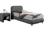 Boxspringbett HOME AFFAIRE "Cesson, in verschiedenen Breiten", grau, B:107cm L:207cm, Komplettbetten, Boxspringbett, inkl. Topper, wahlweise in H2, H3 oder H4 erhältlich