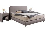 Boxspringbett HOME AFFAIRE "Cesson, in verschiedenen Breiten", beige, B:167cm L:207cm, Komplettbetten, Boxspringbett, inkl. Topper, wahlweise in H2, H3 oder H4 erhältlich