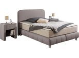 Boxspringbett HOME AFFAIRE "Cesson, in verschiedenen Breiten", beige, B:147cm L:207cm, Komplettbetten, Boxspringbett, inkl. Topper, wahlweise in H2, H3 oder H4 erhältlich