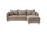 Livetastic Eckschlafsofa , Graubraun , Textil , Füllung: Schaumstoff,Schaumstoff , 254x160 cm , Rücken echt, Armteil links, Armteil rechts , Wohnzimmer, Sofas & Couches, Schlafsofas, Sonstige Schlafsofas