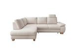 Livetastic Eckschlafsofa , Beige , Textil , 261x206 cm , Liegefunktion, Rücken echt, Armteil rechts , Wohnzimmer, Sofas & Couches, Schlafsofas, Sonstige Schlafsofas