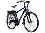 E-Bike AGON "Avesa" Gr. 48, blau (dunkelblau), E-Bikes, 48cm, 28 Zoll (71,12cm), Pedelec, Elektrofahrrad für Damen u. Herren