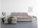 COTTA Ecksofa »Lola L-Form«, (Set, mit Hocker), mit Hocker & Kopfteilfunktion, wahlw. Bett- und Armteilfunktion