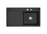 Villeroy und Boch Subway Style 50 Einbauspüle 335102S5 Becken rechts, 900 x 510 mm, Ablaufgarnitur mit Excenterbetätigung, Ebony