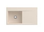 Villeroy und Boch Subway Style 50 Einbauspüle 335201FU Becken links, 900 x 510 mm, Ablaufgarnitur mit Handbetätigung, Ivory
