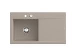Villeroy und Boch Subway Style 50 Einbauspüle 335202AM links, mit Ablaufgarnitur, 900 x 510 mm, Excenterbetätigung, almond CeramicPlus