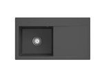 Villeroy und Boch Subway Style 50 Einbauspüle 335201i4 links, mit Ablaufgarnitur, 900 x 510 mm, Handbetätigung, graphit CeramicPlus