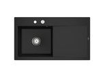 Villeroy und Boch Subway Style 50 Einbauspüle 335202J0 links, mit Ablaufgarnitur, 900 x 510 mm, Excenterbetätigung, chromite CeramicPlus