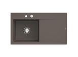 Villeroy und Boch Subway Style 50 Einbauspüle 335202TR links, mit Ablaufgarnitur, 900 x 510 mm, Excenterbetätigung, timber CeramicPlus