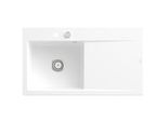 Villeroy und Boch Subway Style 50 Einbauspüle 335202RW links, mit Ablaufgarnitur, 900 x 510 mm, Excenterbetätigung, stone white CeramicPlus