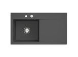 Villeroy und Boch Subway Style 50 Einbauspüle 335202i4 links, mit Ablaufgarnitur, 900 x 510 mm, Excenterbetätigung, graphit CeramicPlus