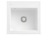 Villeroy und Boch Subway 50 S Einbauspüle 331501R1 mit Ablaufgarnitur, 525 x 510 mm, Handbetätigung, weiß alpin CeramicPlus