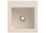 Villeroy und Boch Subway 45 XS Einbauspüle 678101FU mit Ablaufgarnitur, 475 x 510 mm, Handbetätigung, ivory CeramicPlus