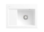 Villeroy und Boch Subway 45 Compact Einbauspüle 331301R1 rechts, mit Ablaufgarnitur, 650 x 510 mm, Handbetätigung, weiß alpin CeramicPlus
