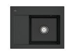 Villeroy und Boch Subway 45 Compact Einbauspüle 331300S5 Einbauspüle rechts, 650 x 510 mm, ebony CeramicPlus