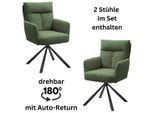 Stolkom Armlehnstuhl »Sofia«, (Set), 2 St., Cord, 180 grad drehbar mit Auto-Return, Federkern im Sitz