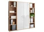 Aktenschrank Office Edition Sw Set 3 hoch Eiche/Weiß