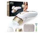 IPL-Haarentferner BRAUN "Silk·expert Pro 5 PL5152", gold (weiß, gold), IPL-Haarentferner, Damen, 2 Aufsätze, Venus Rasierer & Aufbewahrungstasche